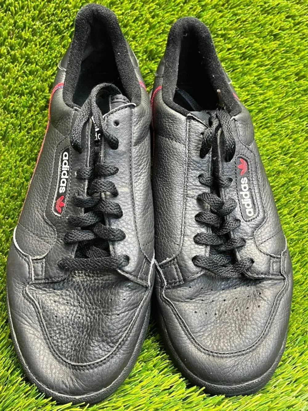 Adidas Continental 80 Mens Size 10.5 Black Red Athletic Leather Shoes Sneakers_5
